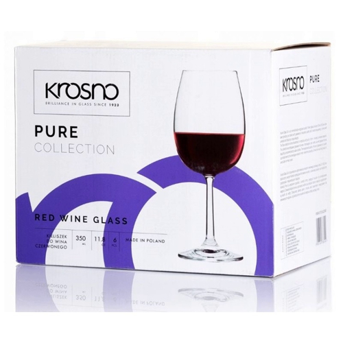 Glāzes vīna 6gab. 350 ml Krosno(Pure)