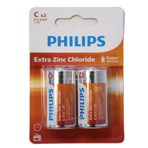 Baterijas R14 2gab.(PHILIPS)  R14L2F10