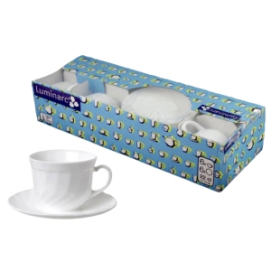 Kafijas krūzī&scaron;u komplekts 6gab.,stikls, balts, Trianon classic, 220 ml