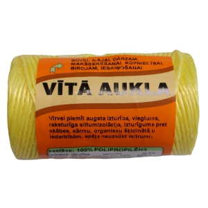 Aukla vītā (&Oslash;2mm;100m.,40kg izturība,100% polipropilēns)