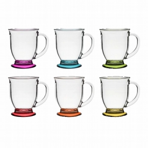 Krūze stikla 400ml,krāsota apak&scaron;a, dažādu krāsu maisījums.