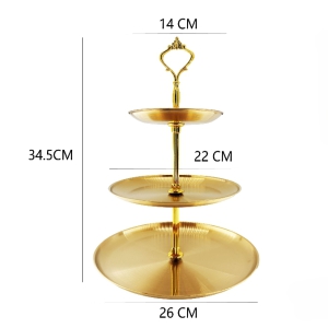 Saldumu trauks 3.stāvu(&Oslash;14cm;&Oslash;22cm;&Oslash;26cm H34.5cm)metāla