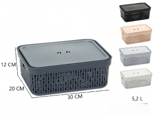 Groziņ&scaron; plastmasas 30x20cm H12cm ar vāku