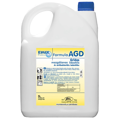 EWOL-5L Professional grīdas mazgā&scaron;anas līdzeklis ar antibakt.iedarb.Formula AGD