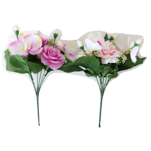 Zieds dekoratīvais(pušķis)-Rozes ar orhidejām 30cm(7) 