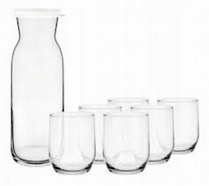 Karafe+6 glāzes (1.2L/315ml) stikls LAV