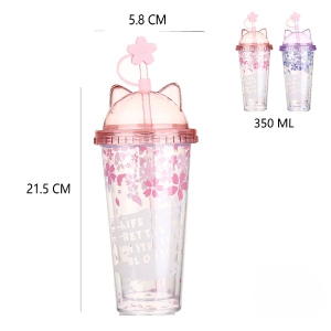 Glāze plastmasas 0.350L ar salmiņu
