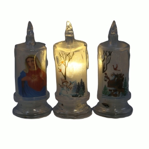 Dekorācija-sveces LED Ø6.5  H14cm  (2x AA baterijās)