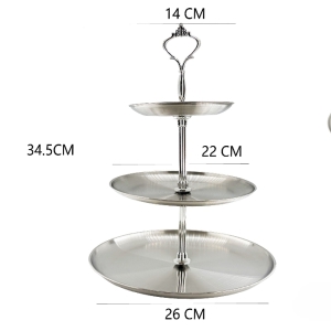 Saldumu trauks 3.stāvu(&Oslash;14cm;&Oslash;22cm;&Oslash;26cm H34.5cm)metāla