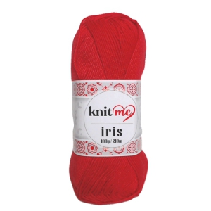 Dzija-IRIS 100gr (100% mikrošķiedras poliesters, 210m)gaiši sarkana