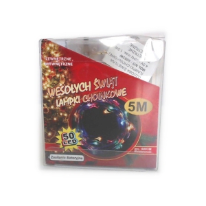 Eglīšu lampiņas 50LED-5m(uz baterijas 3xAA)