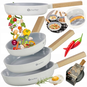 Pannu komplekts &Oslash;20/24/28cm bez vāka(keramikas pārklājums)Scheffler