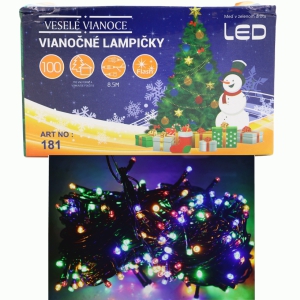 Eglīšu lampiņas LED (100) 8.5m, multicolor