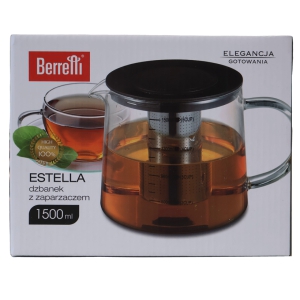 Tējakanna 1.5L stikla ar siet.Berretti