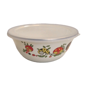 Bļoda 0.8L Ø18cm H7.5cm ar vāku emaljēta