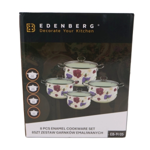 Katlu kompl 1/4(2.3/3/4.0/5.0L )emaljēts Edenberg 