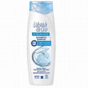 Šampūns Wash & Go 360ml(Ultra Delicate)ar micelāro ūdeni,pieaugušajiem un bērniem