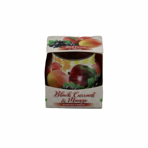 Svece stikla traukā aromātiska 70g.(Admit)Black Curant & Mango
