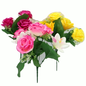 Zieds dekoratīvais(pušķis)-Rozes ar lillijām 32cm(7)