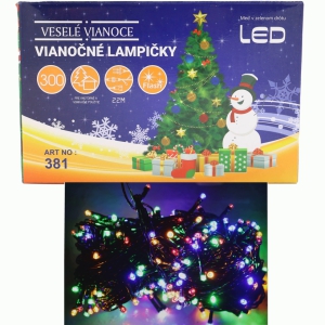 Eglīšu lampiņas LED (300) 22m,multicolor