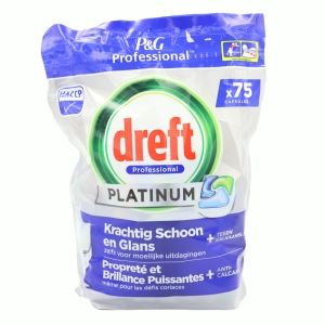 Tabletes trauku mazgā&scaron;anas ma&scaron;īnai Dreft Platinum 75gab.