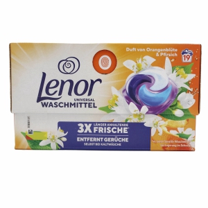 Veļas mazgā&scaron;anas kapsulas Lenor 19gab.(Orange Blossom&Peach)
