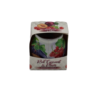 Svece stikla traukā aromātiska 70g.(Admit)Red Currant &Plum