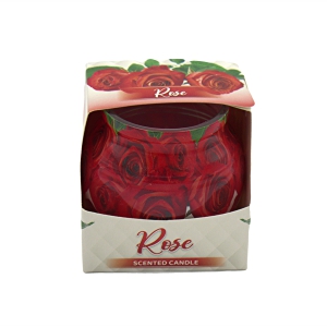 Svece stikla traukā aromātiska 70g.(Admit)Rose