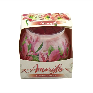 Svece stikla traukā aromātiska 70g.(Admit)Amarylis