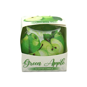 Svece stikla traukā aromātiska 70g.(Admit)Green Apple