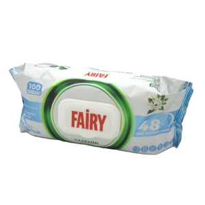 Mitrās salvetes Fairy 100gab(Jasmīns)ar etiķi un cepamo sodu jebkurai virsmai