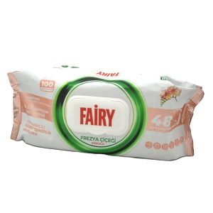 Mitrās salvetes Fairy 100gab(Frēzija)ar etiķi un cepamo sodu jebkurai virsmai